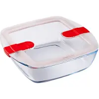 Pyrex - Cook & Heat Säilytyspurkki 2,2 L Punainen/Kirkas
