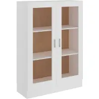 vidaXL Vitriinikaappi, Valkoinen, 82,5x30,5x115 cm, Lastulevy