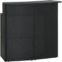 vidaXL Puutarhan baaripöytä musta 120x55x110 cm polyrottinki