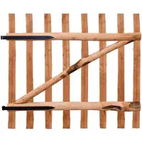 vidaXL Yksinkertainen Aitaportti kyllästetty pähkinäpuu 100x90 cm