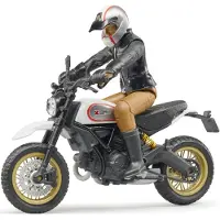 BRUDER Ducati Desert Sled -moottoripyörä bikerillä - - Musta - Pojille yli 3-vuotiaille