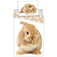 Cofi1453® Bunny Brown -pussilakanasetti, 140 x 200 cm + 1 tyynyliina 70 x 90 cm
