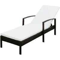 vidaXL liggestol med hynde polyrattan brun