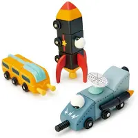 Tender Leaf Toys Puiset Avaruusautot - Marsretkikunta Leikkikalusto Multi Multi-Onesize Wood Keltainen One Size Pojat, Tytöt