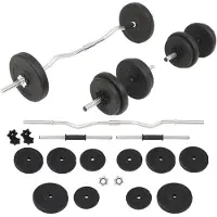 vidaXL Levy- ja käsipainosetti painoilla, 30 kg