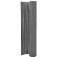 vidaXL Kaksipuolinen puutarha-aita 110x300 cm harmaa, Pilka