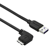 StarTech.com USB-A – Micro USB -kaapeli, USB 3.2 Gen 1, vasen kulma, 0,5 m, musta