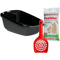 Peewee - EcoGranda Musta / Musta 67x49x28cm - Kissat - Kissan hiekkalaatikot