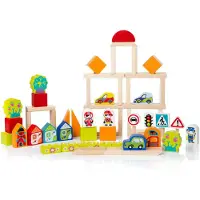 Cubika puiset rakennuspalikat pojille City Road Park 13913