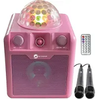 N-Gear Disco Block 410 kannettava karaokekaiutin Bluetoothilla ja sisäänrakennetulla diskovalaisimella - vaaleanpunainen väri