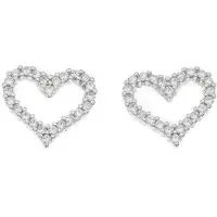 Silver Bar Nätti sydän pave korvakorut 10 x 11 mm 2130