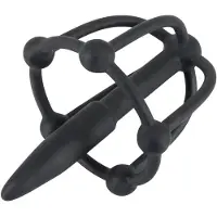Penisplug You2Toys - Penistulppa - silikoninen terssihäkki dilataattorilla (musta)