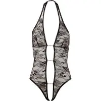 Abierta Fina - pitsibody - avoin etuosa - musta - L
