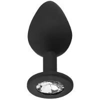 Sinful Booty Bling Keskikokoinen Anustappi 8 cm - Black