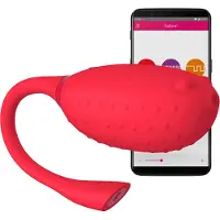 Magic Motion Magic Fugu - Kuulavibraattori, Bluetooth-ominaisuudella, anatomisesti muotoiltu, värisevä, laadukas, silikoninen, punainen