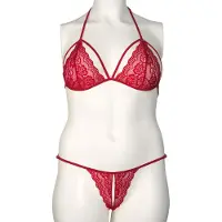 Nortie Plus Size Friia Punainen Haaraton Alusasusetti - Red - Plus size