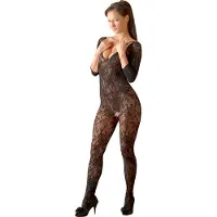 NO:XQSE - Kukkapitsinen catsuit - musta S-L