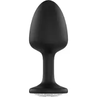 Dorcel Geisha Plug Diamond M - musta anustappi valkoisella kivellä