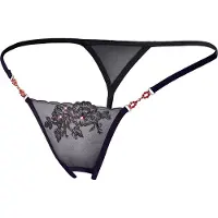 Cottelli collection Cottelli Haarattomat Stringit Punaisilla Strasseilla - Musta - M/L