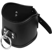 Strict Leather Locking Posture Collar Kaulapanta - Musta - M