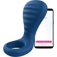 Ohmibod Bluemotion Nex 3 - Sovelluksella ohjattava värisevä peniorengas miehille (sininen)