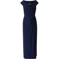 Ralph Lauren Jersey Off-The-Shoulder Gown - Navy - 36