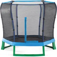 Plum Junior Jumper Trampoliini + Turvaverkko 220 cm, Sininen/Vihreä