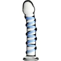 Icicles No. 5 - lasidildo - spiraalinen - kirkas/sininen