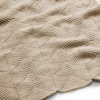 Cam Cam Copenhagen Scallop Knit Throw - Beige - ONE SIZE