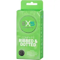 Exs 3in1 Comfy Fit Ribbed & Dotted Kondomit 12 kpl - Clear