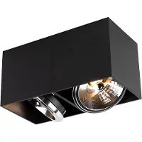 QAZQA Design-kohdevalaisin musta suorakaiteen muotoinen 2-valo - Box