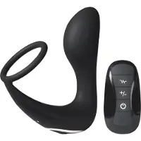 Sinful Värisevä Penisrengas Eturauhasstimulaattorilla - Black