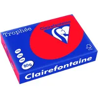 Clairefontaine Trophée, Universaali, A4 (210x297 mm), 500 arkkia, 80 g/m², Punainen, 2,5 kg