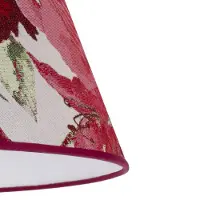 Duolla Sofia-varjostin, korkeus 25 cm, kukkakuvio, punainen Sofia , Punainen, Tekstiili/kangas/silkki