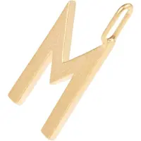 Design Letters Letter For Initial Necklace A-Z (18K Gold-Plated) - Gold - 16 MM