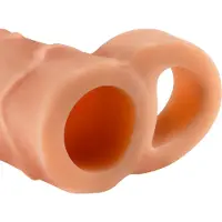 Pipedream X-TENSION Perfect 2 - klitoristimulaattorilla varustettu penisholki (19 cm, nude)