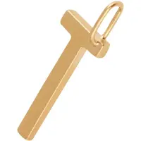 Design Letters Letter For Initial Necklace A-Z (18K Gold-Plated) - Gold - 16 MM