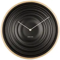 Karlsson Scandi Ribble Matt Black Wood Case seinäkello KA5881BK
