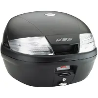 Kappa monolock takalaukku 35l, musta kirkkailla heijastimilla