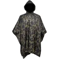 vidaXL 130867 Waterproof Army Rain Poncho for Camping/Hiking Camouflage