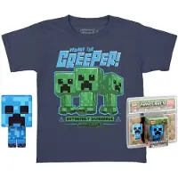 Funko POP! Pop And Short Sleeve T-shirt Minecraft Creeper Sininen XL