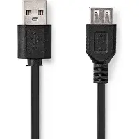 Nedis CCGB60010BK20 USB-A Uros-USB-A Naaras 2.00 m USB 2.0 kaapeli