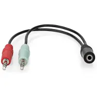 Nedis Cable CAGB22160BK02 audio cable 0.12 m 3.5mm 2 x 3.5mm Black
