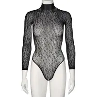 Nortie Oda Musta Leopardikuvioinen Haaraton Body - Black - One size