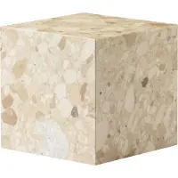 Audo Copenhagen Plinth pöytä, kuutio, Kunis Breccia marmori