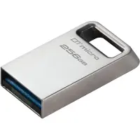 Kingston 256GB DataTraveler Micro Gen2, 3.2 Gen1 USB-A -muistitikku, jopa 200/60 MB/s, hopea