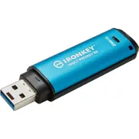 Kingston 256GB IronKey Vault Privacy 50, salattu 3.2 Gen1 USB-A -muistitikku, sininen
