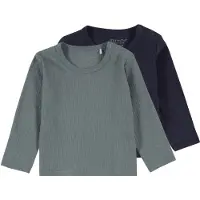 Minymo Blouse Ls (2-Pack) - Blue - 92