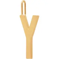 Design Letters Letter For Initial Necklace A-Z (18K Gold-Plated) - Gold - 16 MM
