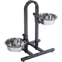 Zooplus Exclusive 2x1,8l U-kuppiteline kahdella teräskupilla, Ø 21, K 44 cm koiralle